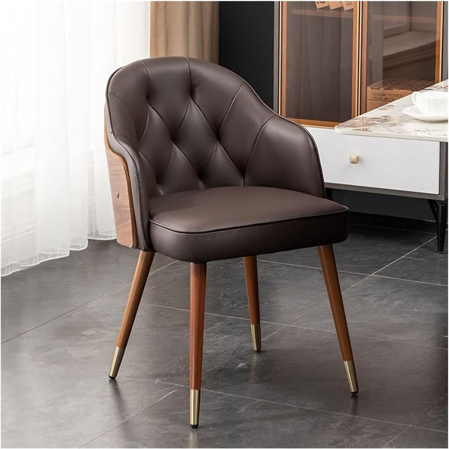 DORIS ドリス チェア アームチェア 肘付き回転チェア 1脚 ブラウン